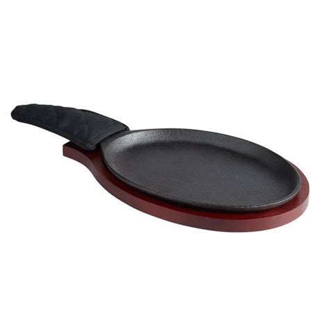 Choice X Oval Pre Seasoned Cast Iron Fajita Skillet With