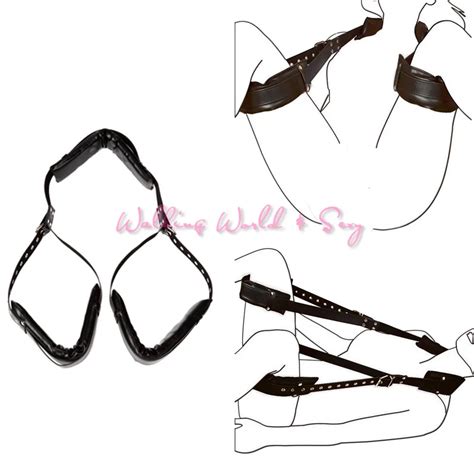 Pu Leather Bondage Harness Open Leg Belt Restraints Bed Bdsm Bondage