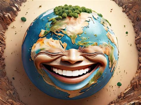 The Earth Planet With Happy Face Stock Image Image Of Water