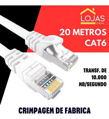 Cabo De Rede Metros Lan Internet Crimpado Rj Cat Premium Conector