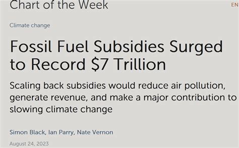 7 Trillion Dollars Worth Of Fossil Fuel Subsidies Could Have Been