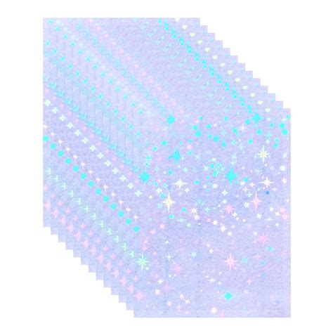 Bleidruck Sheets Stars Holographic Clear Vinyl Cold Laminated Film