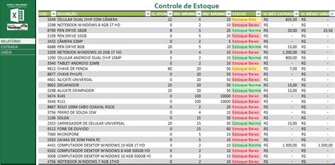 Controle De Estoque Excel Excelplanilhasprontas Br Planilhas