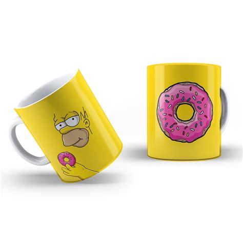 Caneca Homer Simpson Donuts Porcelana Ml Shopee Brasil