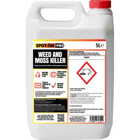 Spot On Pro Glyphosate Free Weed And Moss Killer 5l Pitchcare