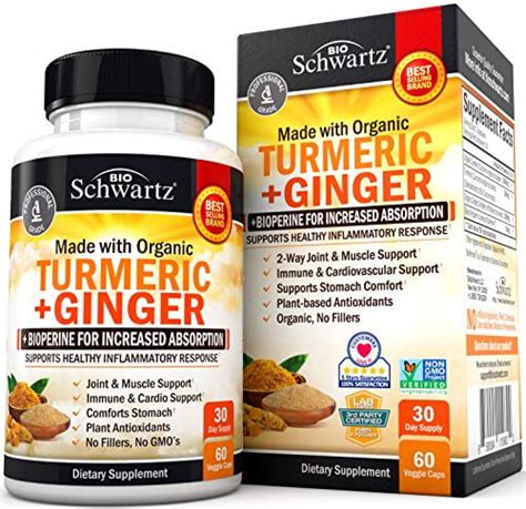 Bioschwartz Organic Turmeric And Ginger Capsules With Bioperine Black