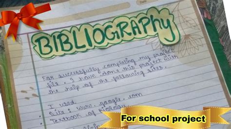 How To Write Bibliography For English Project Bibliography For School Project File Youtube