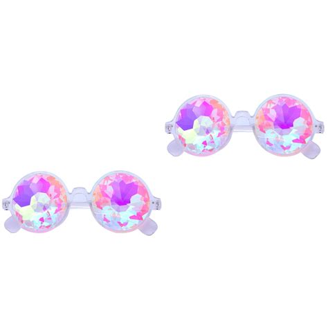 2pcs Kaleidoscope Glasses Rainbow Rave Wormhole Diffraction Eyeglass