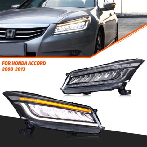 Led Headlight For Honda Accord 8th Gen 2008 2012 Sequential Front Lamps