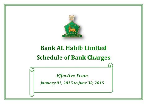 PDF Bank Al Habib Charges Detail DOKUMEN TIPS