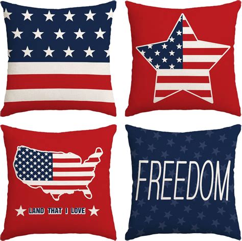 Amazon Th Of July Throw Pillow Covers X Set Of Patriotic