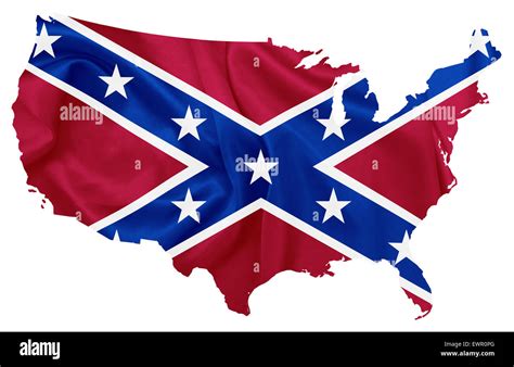 Confederate States America Map Flag