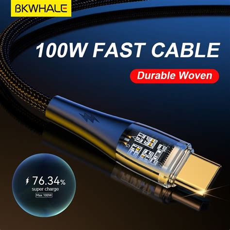 BKWHALE 6A Type C Charger Cord 66W Super Fast Charging Cable Shopee