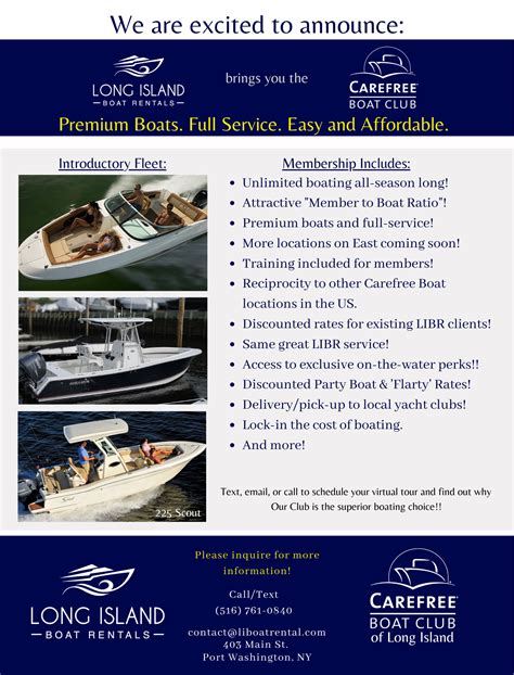 2021 Boat Club Membership Info | Long Island Boat Rentals