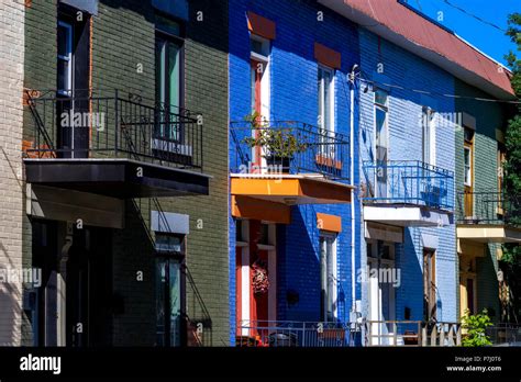 Montreal Colorful Houses Stock Photo Alamy