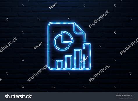 3d Reporting Analytics Icon Neon Sign Stock Illustration 2250932039