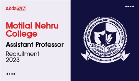 Motilal Nehru College Assistant Professor Recruitment 2023 Last Date