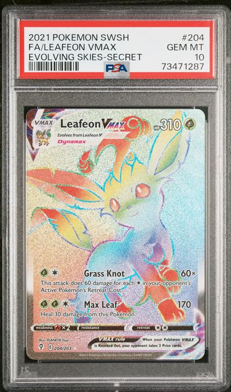 Pokemon Sword Shield Evolving Skies Full Art Leafeon Vmax