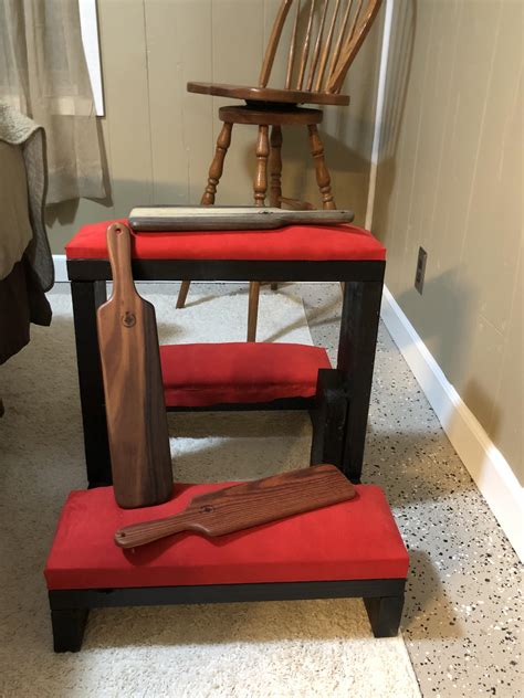 Homemade Spanking And Pegging Bench The Paddles Are From Compass Rose