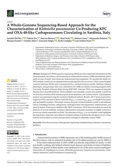 Pdf A Whole Genome Sequencing Based Approach For The Characterization