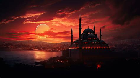 Night View From Above Of Istanbul With The S Leymaniye Mosque