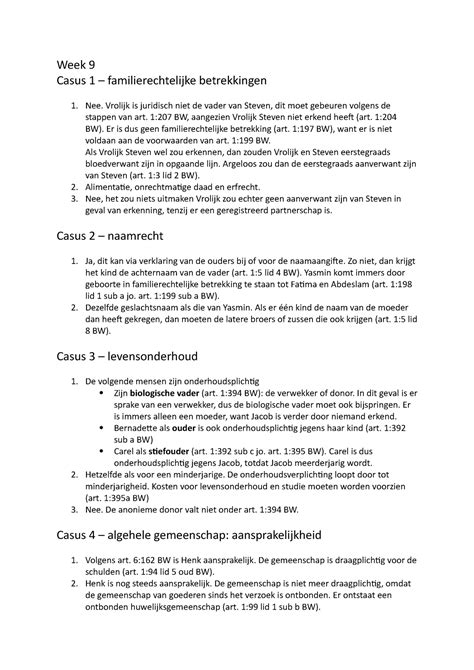 IBR Week 9 Inleiding Burgerlijk Recht Uitwerkingen Week 9 Soms Meer