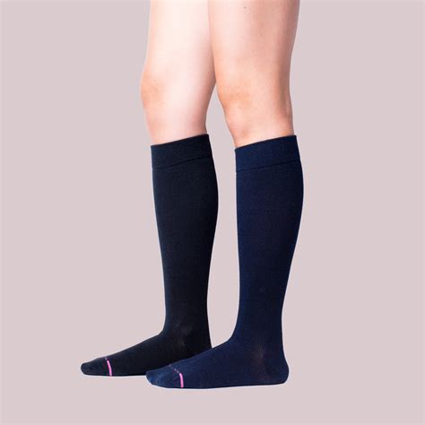 Solid Cotton Blend Knee High Compression Socks For Women Dr Motion