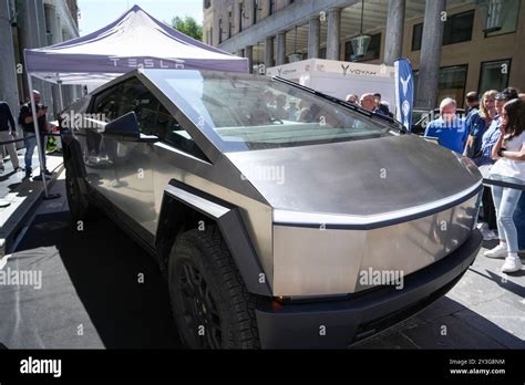 Turin Italy September The Tesla Cybertruck Cyberbeast Is A