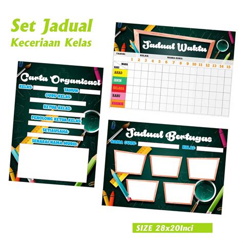 Set Banner Keceriaan Kelas Jadual Tugasan Kelas Jadual Waktu Kelas