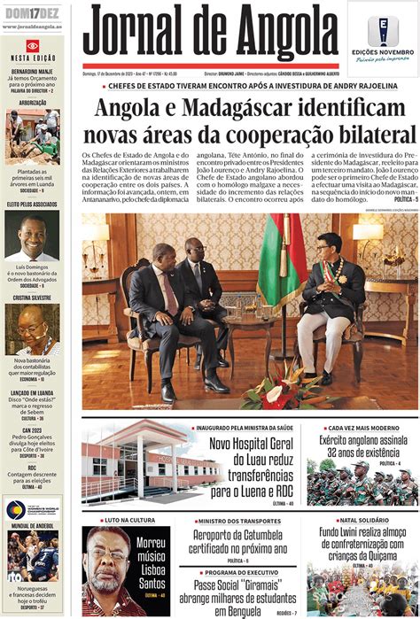 Jornal De Angola Dez Jornais E Revistas Sapo Pt Ltima