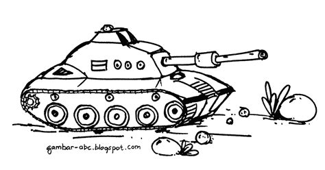 Gambar Mewarnai Tank Belajar Mewarnai