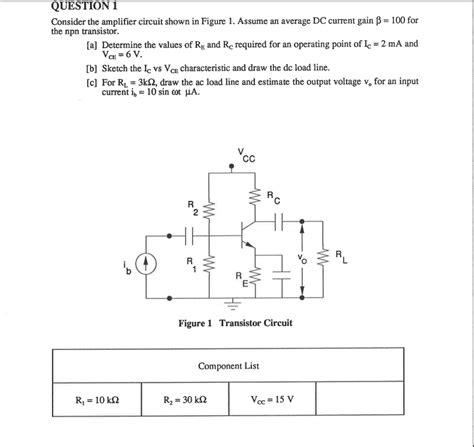 Solved Questioni Consider The Amplifier Circuit Shown In