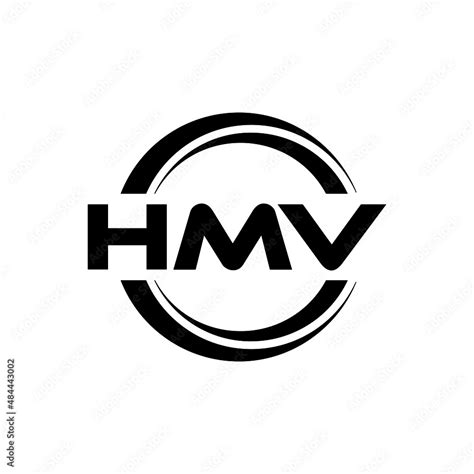 HMV letter logo design with white background in illustrator, vector ...