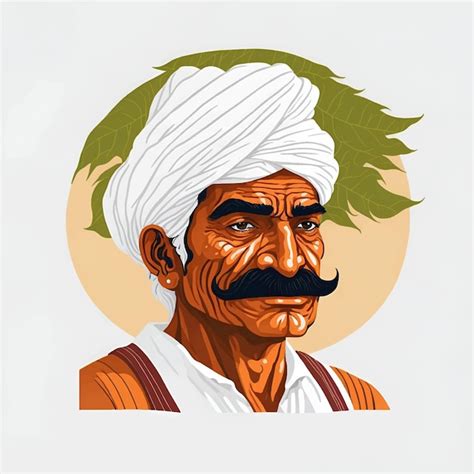 Premium Vector Illustration Of Indian Farmer Face Vector