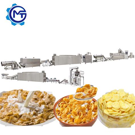 350 500 Kg H Automatic Corn Flakes Breakfast Cereals Production Line