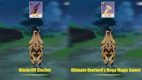 Navia Ultimate Overlord’s Mega Magic Sword Vs Blackcliff Slasher Side By Side Comparison Youtube