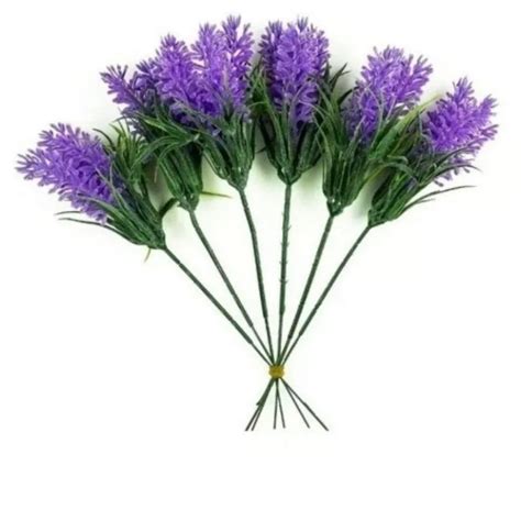 Kit Galhos Flor De Lavanda Artificial Toque Real Decor Elo