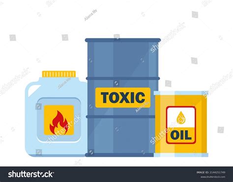 Set Containers Toxic Chemical Substances Dangerous Stock Vector