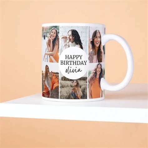 Customizable Picture Mug for Birthday: Personalized Coffee Mug with Custom Photo - Happy ...