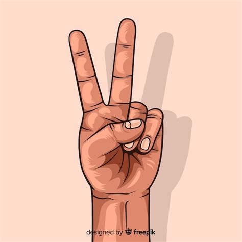 Fondo Signo De La Paz Mano Realista Vector Gratis