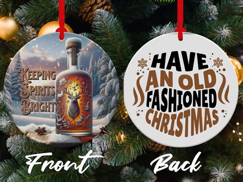 Bourbon Christmas Ornament Thin Metal Ornament Whiskey Ornament