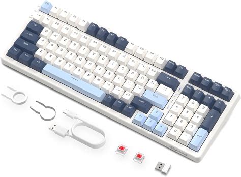 FREEWOLF K8 Wireless Hot Swap Mechanical Gaming Keyboard Wired RGB