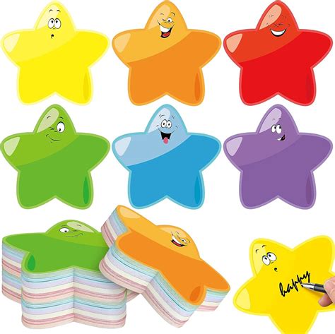 90 Pieces Stars Bulletin Board Cutouts Rainbow Colored