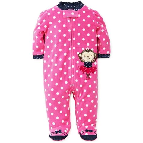 Ltm Baby Monkey Polka Dot Blanket Sleeper Footie Ballerina Feet