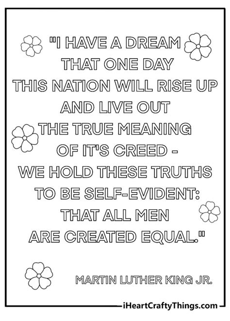 Free Martin Luther King Jr Day Coloring Pages 20 Printables