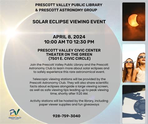 Solar Eclipse Viewing Event, April 8th, 2024 | Yavapai Library Network