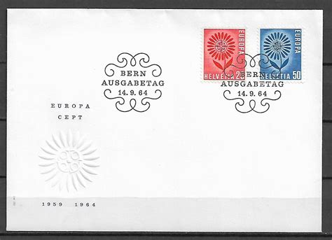 Znaczek Pocztowy EUROPA CEPT SZWAJCARIA MI 800 801 FDC Kupznaczki Pl