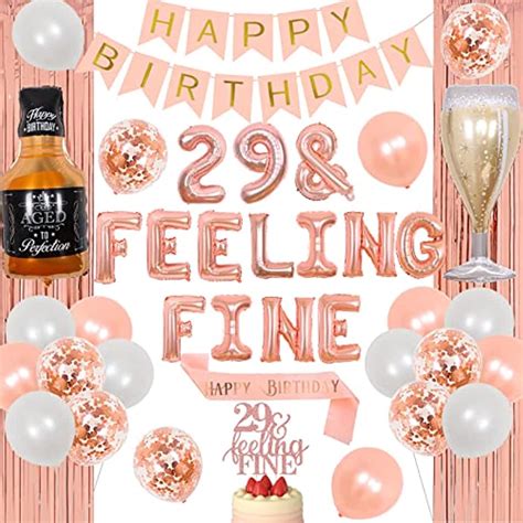Joymemo 29th Birthday Decorations For Women Rose Gold 29andfeeling Fine