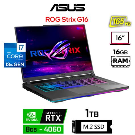 Asus Rog Strix G16 Core I7 13650hx 8gb Rtx4060 16gb Ram 1tb Ssd 16 Wuxga 165hz