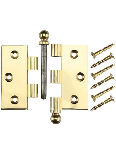 3 Inch Solid Brass Door Hinge With Ball Finials House Of Antique Hardware